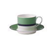 Dibbern Fine Bone China South Beach - Coffee / Tea cup+saucer 0.25 l, green/navy